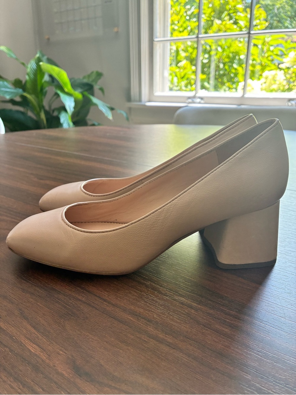 J. Crew Blush pink Cream Block Heel Pumps